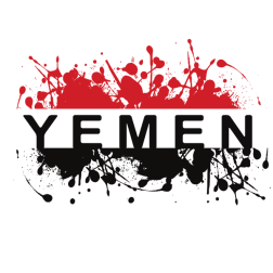 Yemen flag text ink splatter