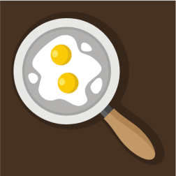 Fried eggs in a pan