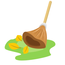 Straw broom cleaning