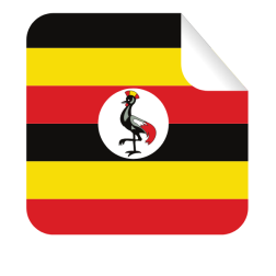 Uganda flag square sticker clip art