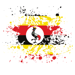 Uganda flag ink splatter