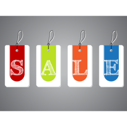 Sale banner with price tags