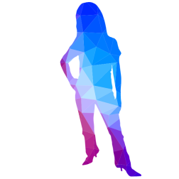 Woman outline silhouette blue color