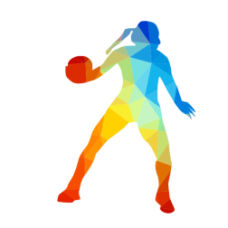 Basketball player low poly silhouette