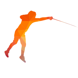 Fencer low poly silhouette