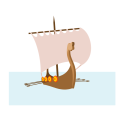Viking ship at sea