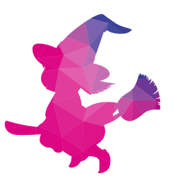 Witch silhouette pink color