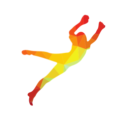 Goalkeeper silhouette low poly pattern