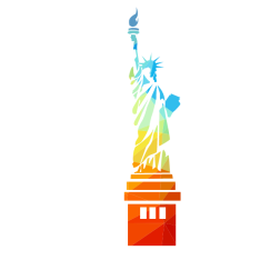 Statue of liberty silhouette low poly pattern