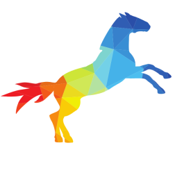 Horse on two legs silhouette