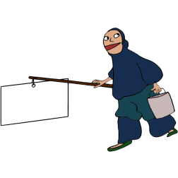 Sign and bucket