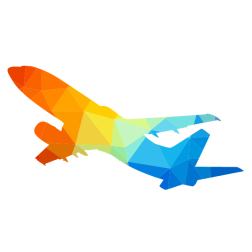 Airplane low poly vector