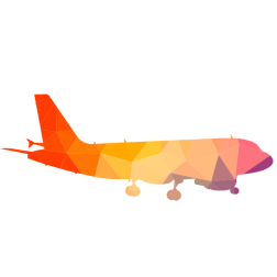 Airplane landing vector silhouette