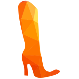 Boot silhouette low poly pattern