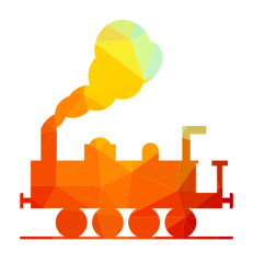 Locomotive silhouette low poly