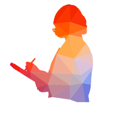 Woman silhouette clip art low poly pattern