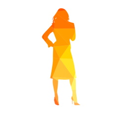 Elegant woman low poly silhouette