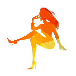 Sitting woman silhouette low poly
