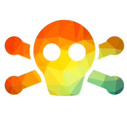 Skeleton skull silhouette low poly