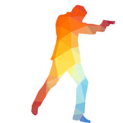 Spy agent silhouette