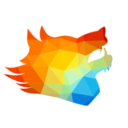 Wolf silhouette low poly