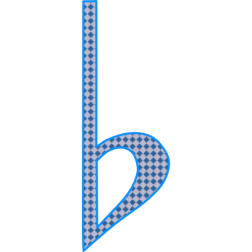 Accidental flat musical symbol with pattern