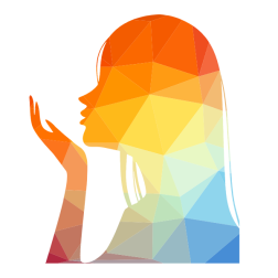 Girl sending a kiss silhouette