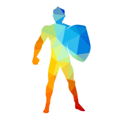 Knight with a shield silhouette