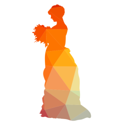 Lady in vintage dress silhouette