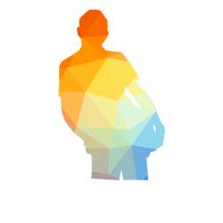 Man posing silhouette low poly