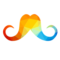 Mustache silhouette low poly
