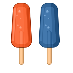 Red and blue ice cream