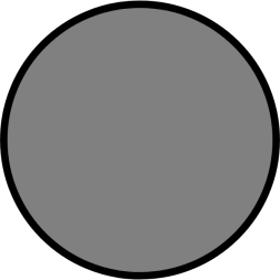 Beige circle with black outline.