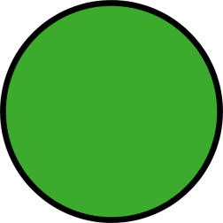 Green circle with black outline