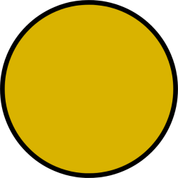 Yellow circle with black outline