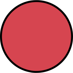 Red circle black outline stroke