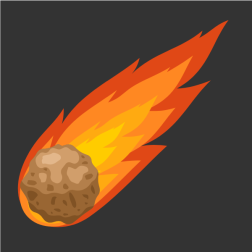 Burning comet