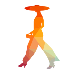 Lady profile silhouette low poly pattern