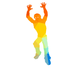 Zombie monster silhouette low poly