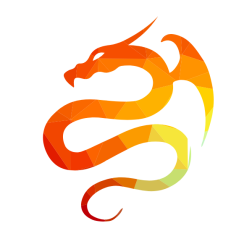Eastern dragon color low poly pattern