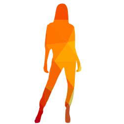 Elegant girl silhouette low poly