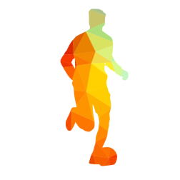 Football player silhouette low poly clip art
