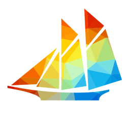 Sail ship silhouette low poly