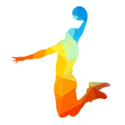 Slam dunk basketball silhouette