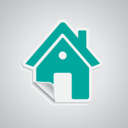 Home icon peeling sticker