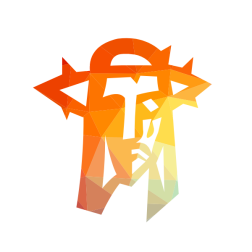 Jesus Christ silhouette low poly pattern