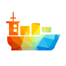 Tanker ship silhouette low poly