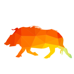 Wild boar silhouette low poly