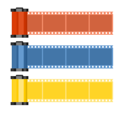 Film rolls in various colors