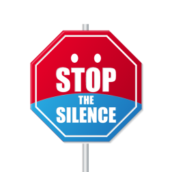 Stop the silence road sign